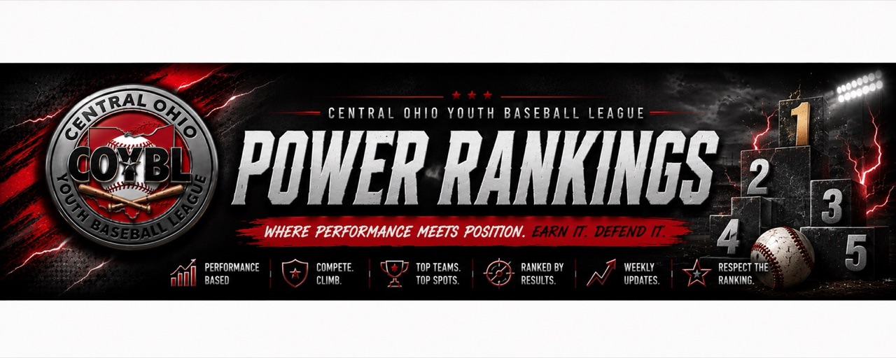 Power Rankings, Central Ohio Youth Baseball League